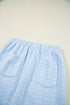 Casual Chic Textured Knit Contrast Trim Crewneck Tee And Pocketed Skirt Set
